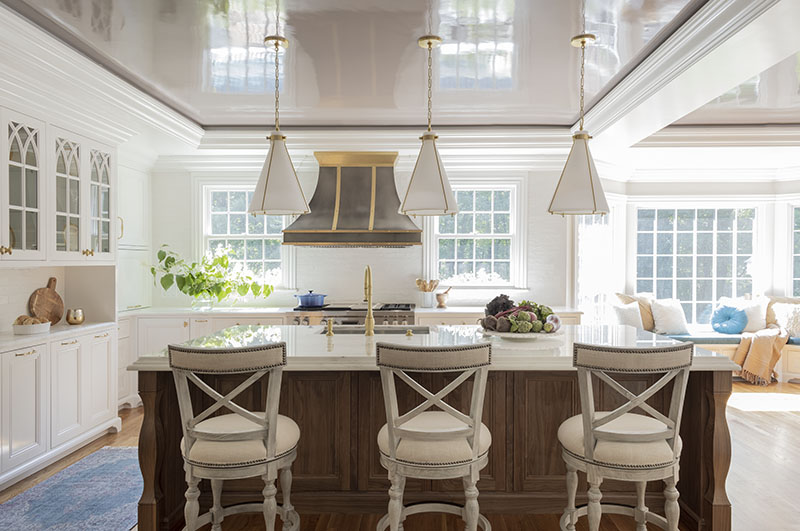 A Show-Stopping Ceiling Crowns a Lynnfield Dream Kitchen - Northshore ...